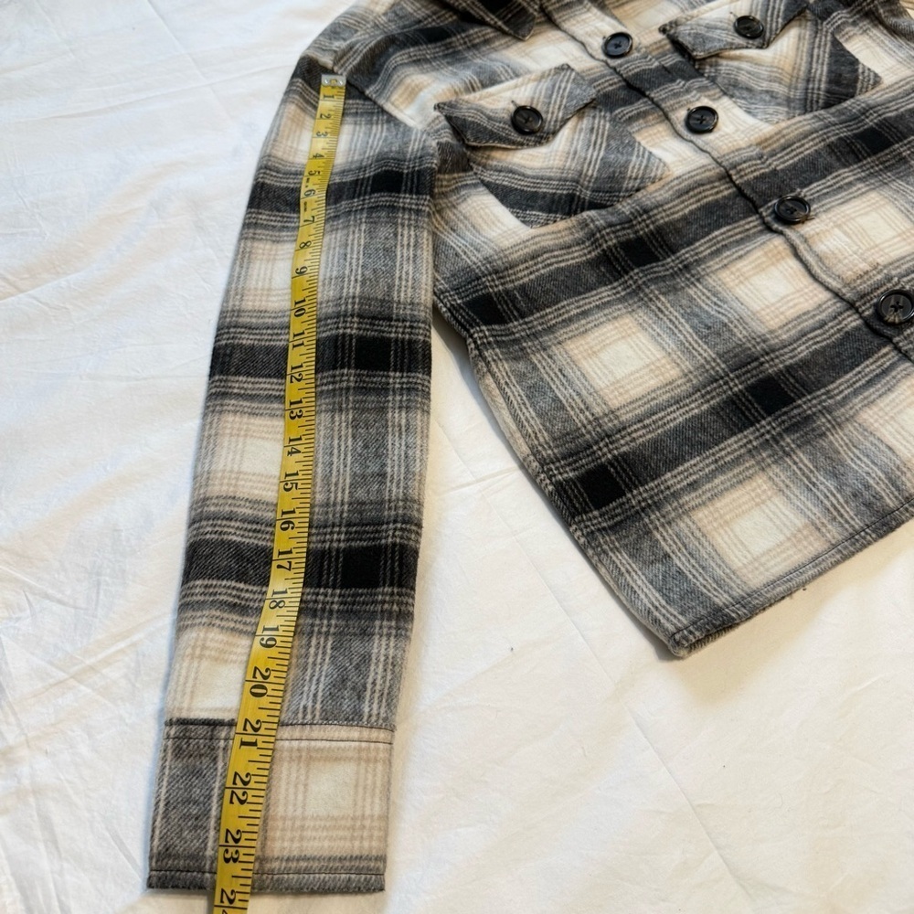 BB Dakota by Steve Madden Women’s Plaid Boxy Shacket /Fall Anthracite M - Picture 10 of 11